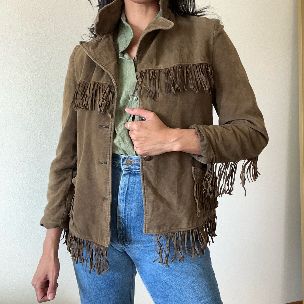 Fringe Suede Jacket in Brown - Women - Picture 5 of 9